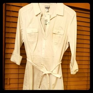 White shirt dress, knee length